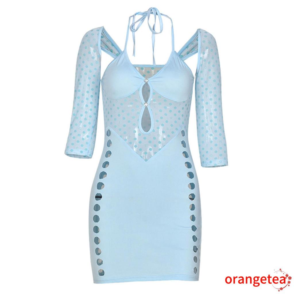 Đầm tay lửng 3/4 màu trơn thời trang cho nữ