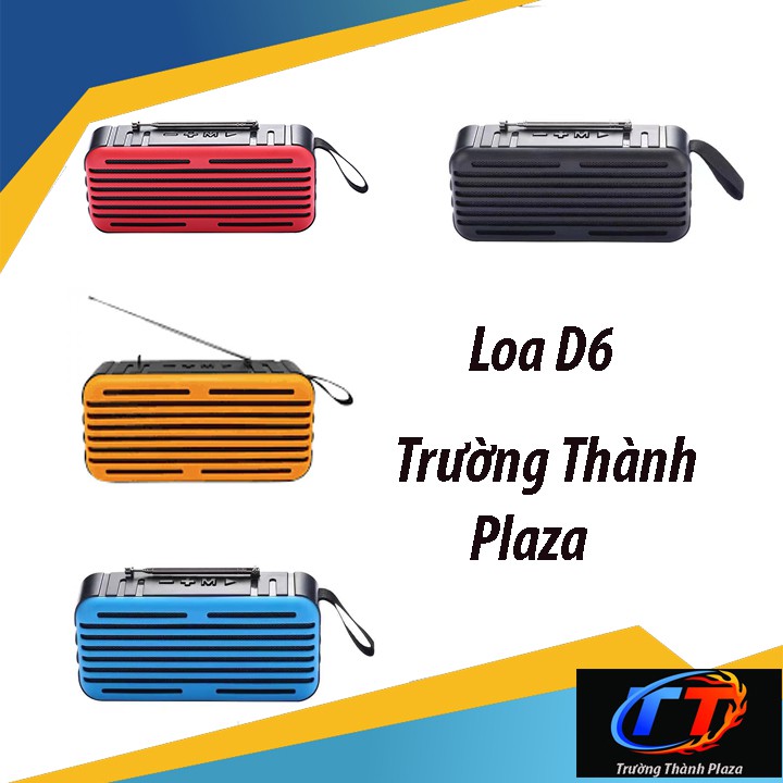 [Siêu rẻ] Loa Bluetooth D6 - Có Quai Cao Su - Bass siêu ấm - Có Anten thu Radio - Bảo Hành 6 Tháng