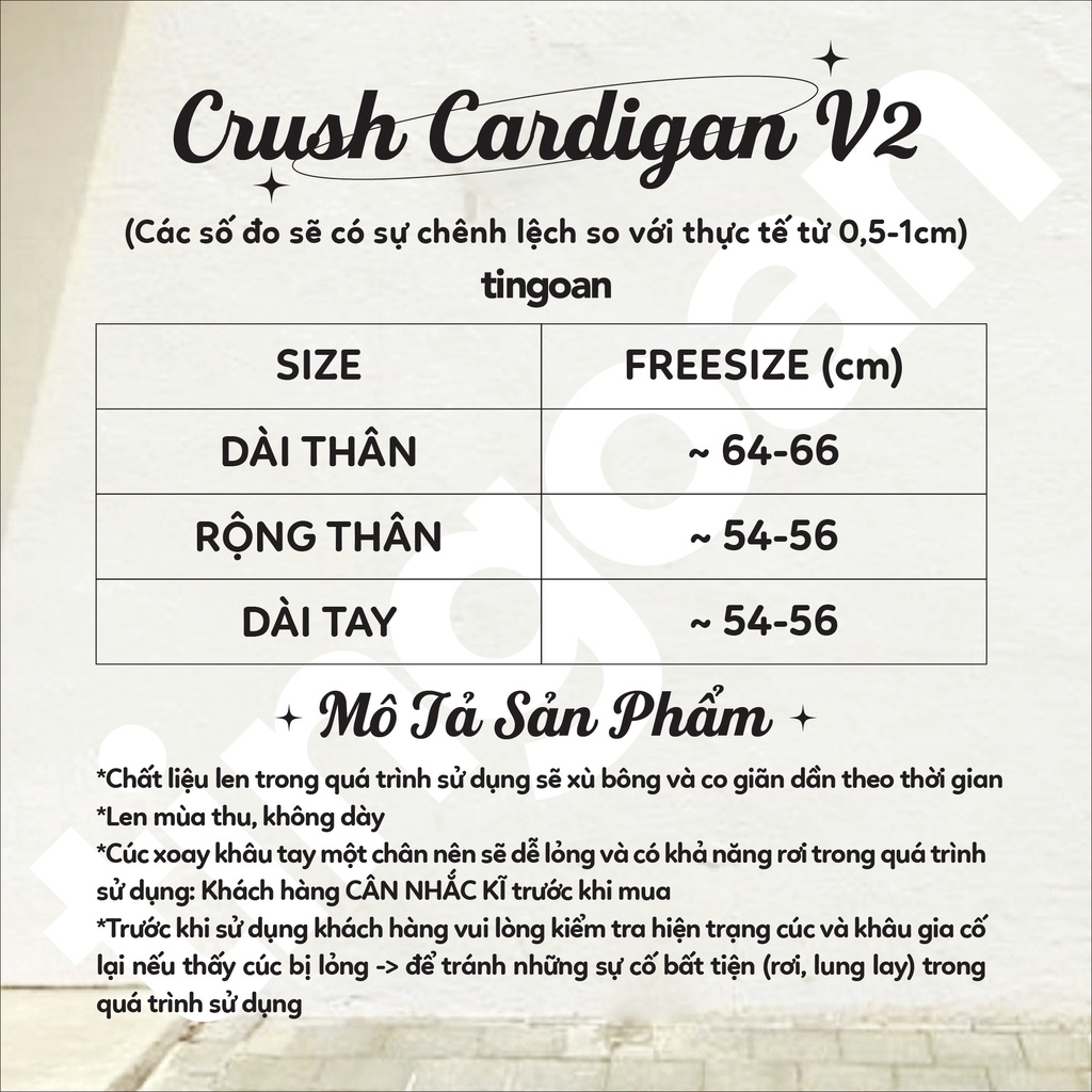 Áo len cardigan trăng viền kim tuyến nhũ vàng tingoan CRUSH CARDIGAN V/WH bản mới nhất năm 2022