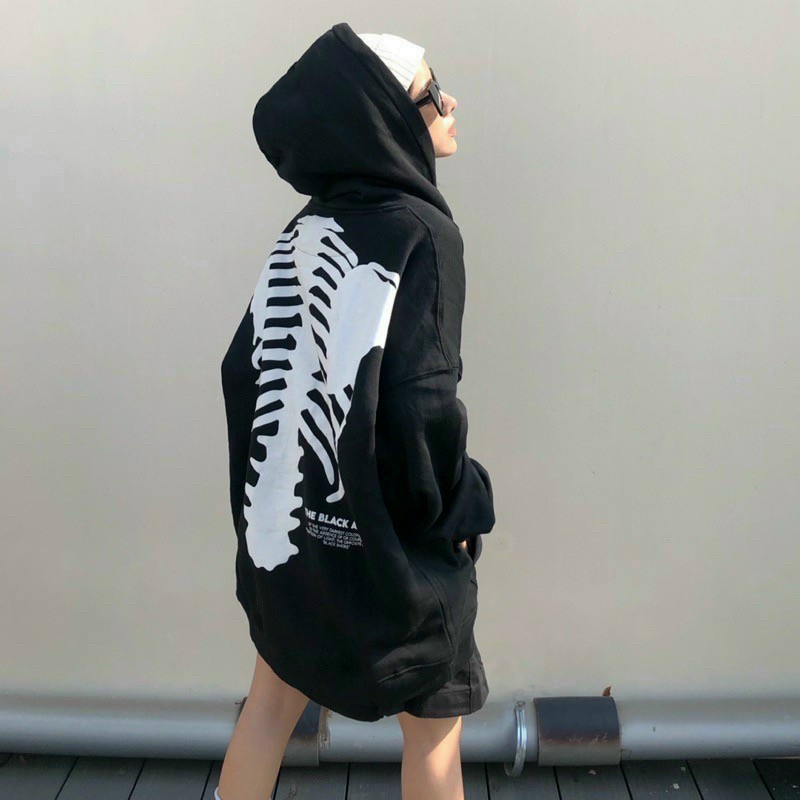 Áo Hoodie Hình Bộ Xương - Khoác Nỉ Có Nón Mũ 2 Lớp -Form Rộng Unisex Hàn Quốc Cặp Đôi Nam Nữ - Chống Nắng Thu Đông