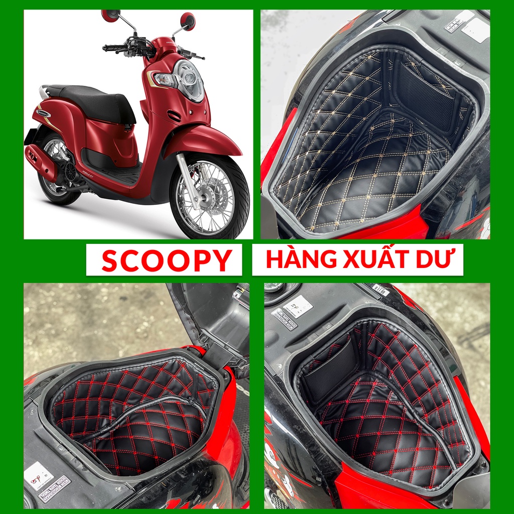 Lót Cốp Da Chống Nóng Chống shock - HONDA SCOOPY 2011-2020-Giá Tận Xưởng-Có Túi Giấy Tờ