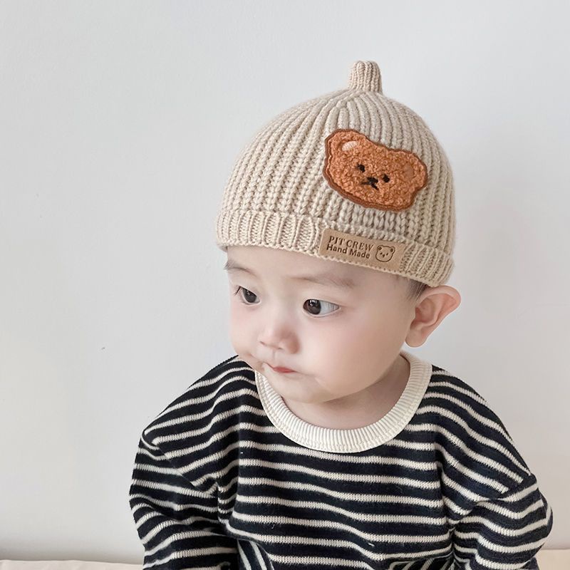 Mũ Len Dệt Kim Họa Tiết Hoạt Hình Xinh Xắn Theo Phong Cách Thu Đông Dành Cho Bé