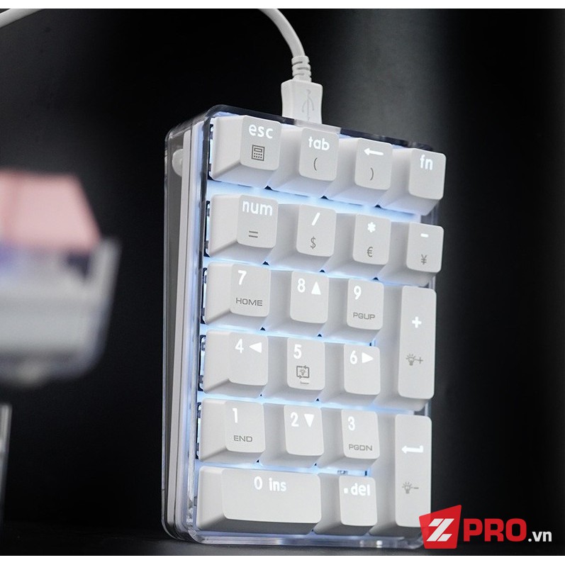 [Mã 267ELSALE hoàn 7% đơn 300K] Bàn phím số cơ Magicforce Numpad Crystal (2020)