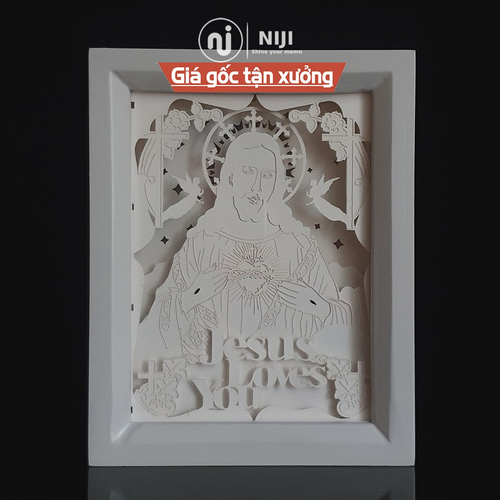 Đèn ngủ 3D, Công giáo, Chúa Jesu, tranh giấy Led 3D – chính hãng 𝑵𝑰𝑱𝑰 𝑮𝒊𝒇𝒕