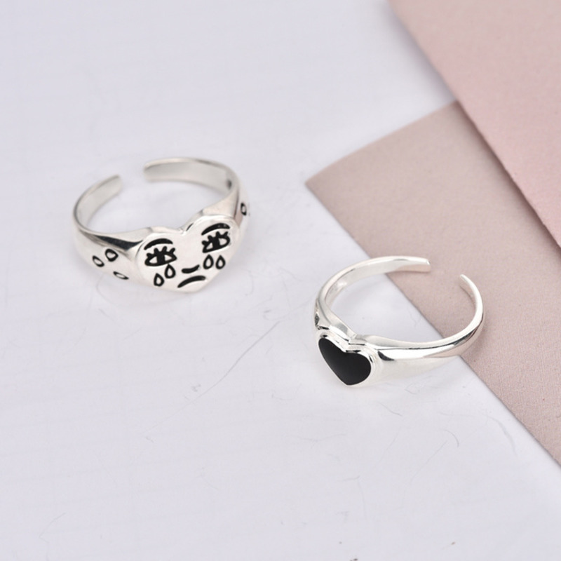 Nhẫn Hở Hình Biểu Tượng Cảm Xúc Phong Cách Hàn Quốc Thời Trang 23608