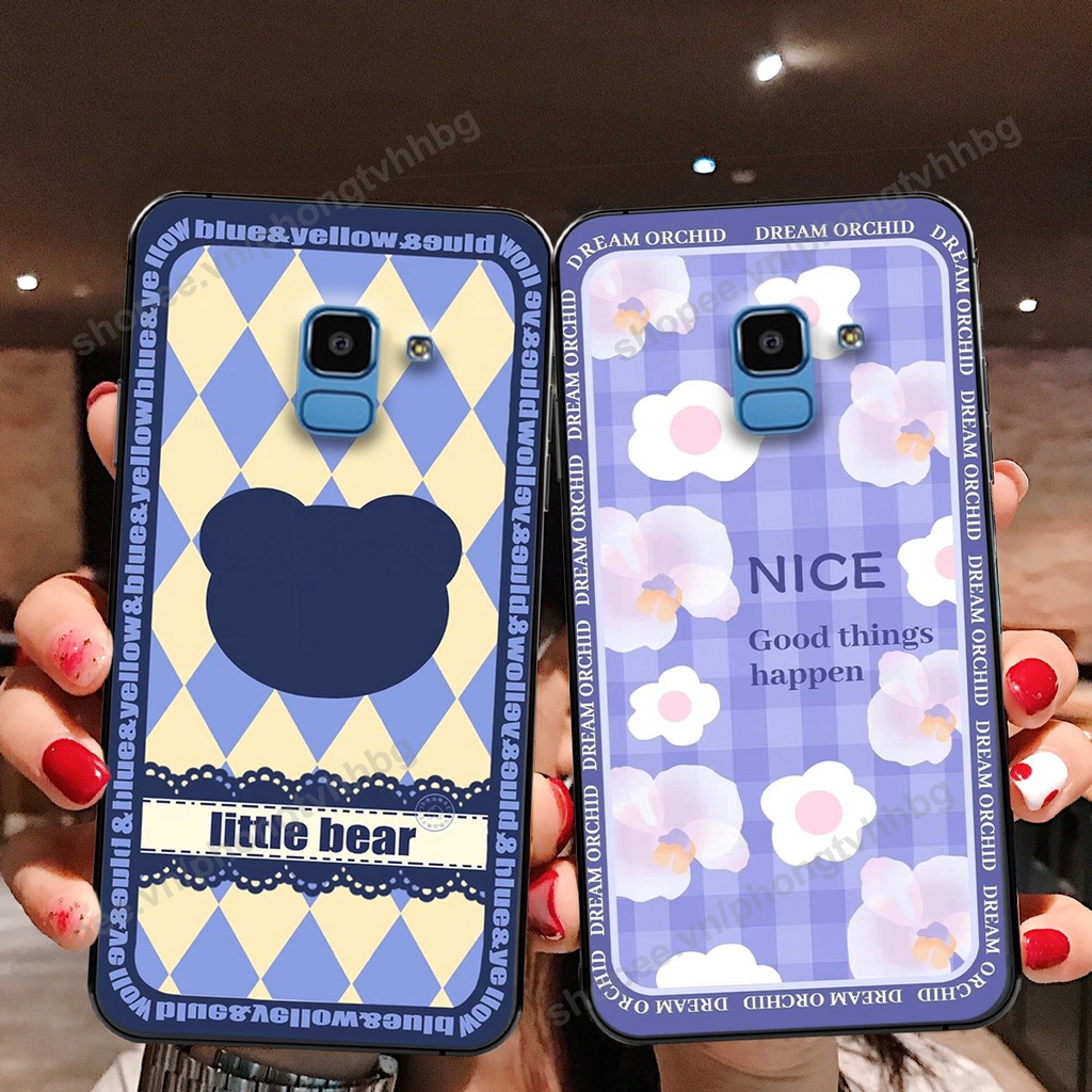Ốp lưng Samsung J6 2018 / J6 Plus / J6+ in mẫu gấu bo viền , smile mặt cười cực cute đẹp