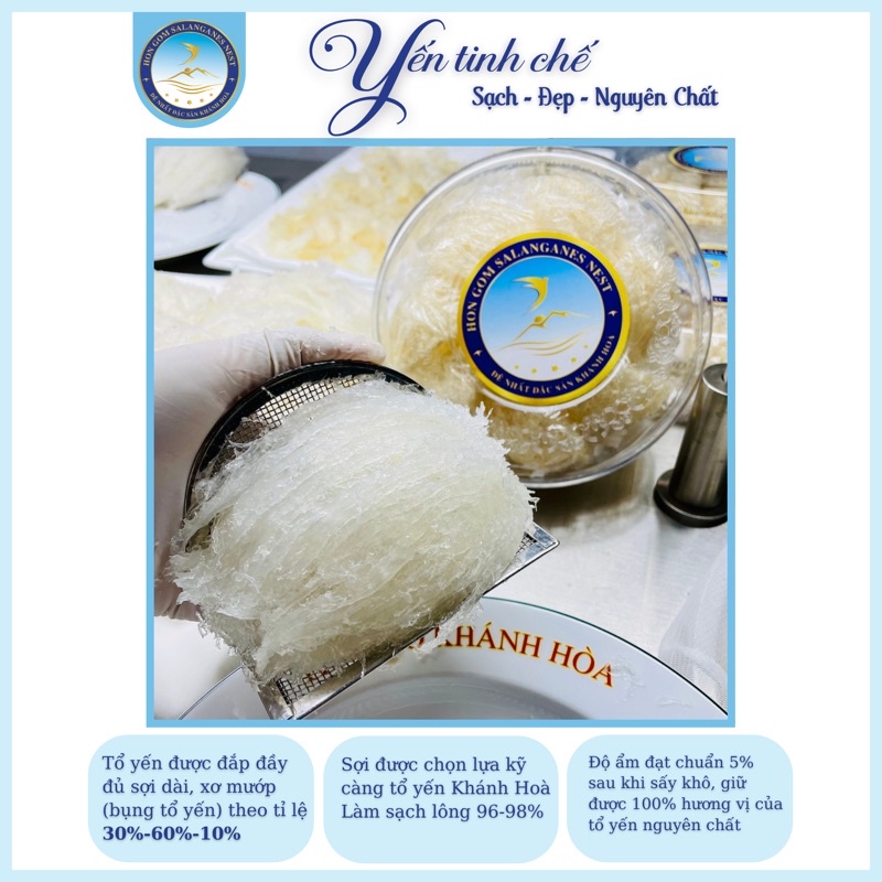 Yến Sào Khánh Hoà Tinh Chế Thượng Hạng [Hộp 50/100g] Yến Sào Hòn Gốm Chính Hiệu Khánh Hoà - H G SALANGANES NEST