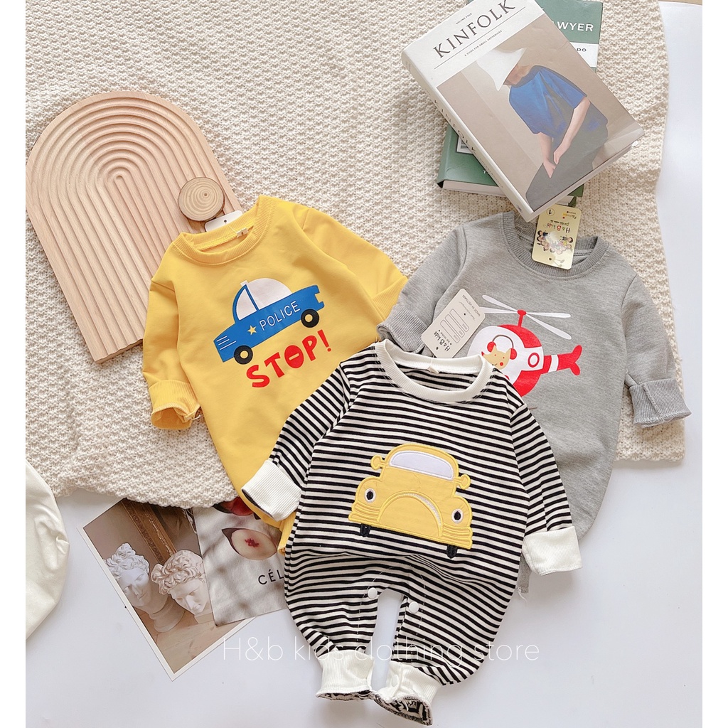 xả kho - Body kẻ oto 3 màu cho bé
