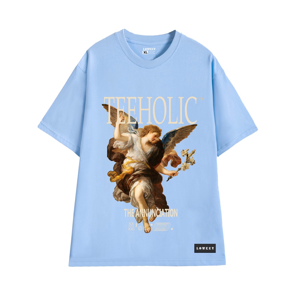 Áo thun unisex nam nữ họa tiết TeeHolic thiên thần THS LOWKEY đẹp K0007 - Form rộng cổ tròn vải cotton