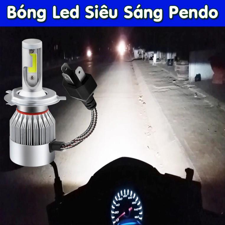 Bóng Đèn Led Pha Xe Máy Tăng Sáng , Đèn Trợ Sáng Chân H4 Phụ Kiện Đồ Chơi Xe Mô Tô ( video ảnh thật )