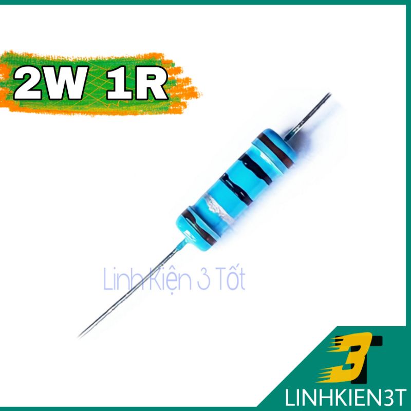 ( Túi 10 con ) Điện Trở 2W 5% 1R chân đồng