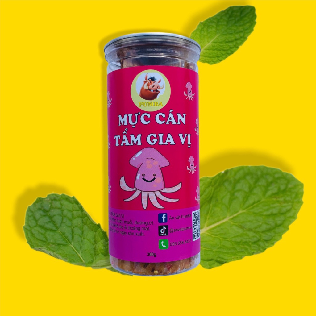 Mực cán tẩm gia vị 300g PumBa Food đồ ăn vặt siêu ngon hấp dẫn | BigBuy360 - bigbuy360.vn