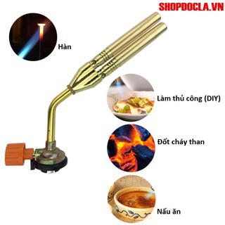 Bút Khò Gas Hàn Thiếc ống đôi Mini Bếp khò gas - Sử dụng bình gas mini