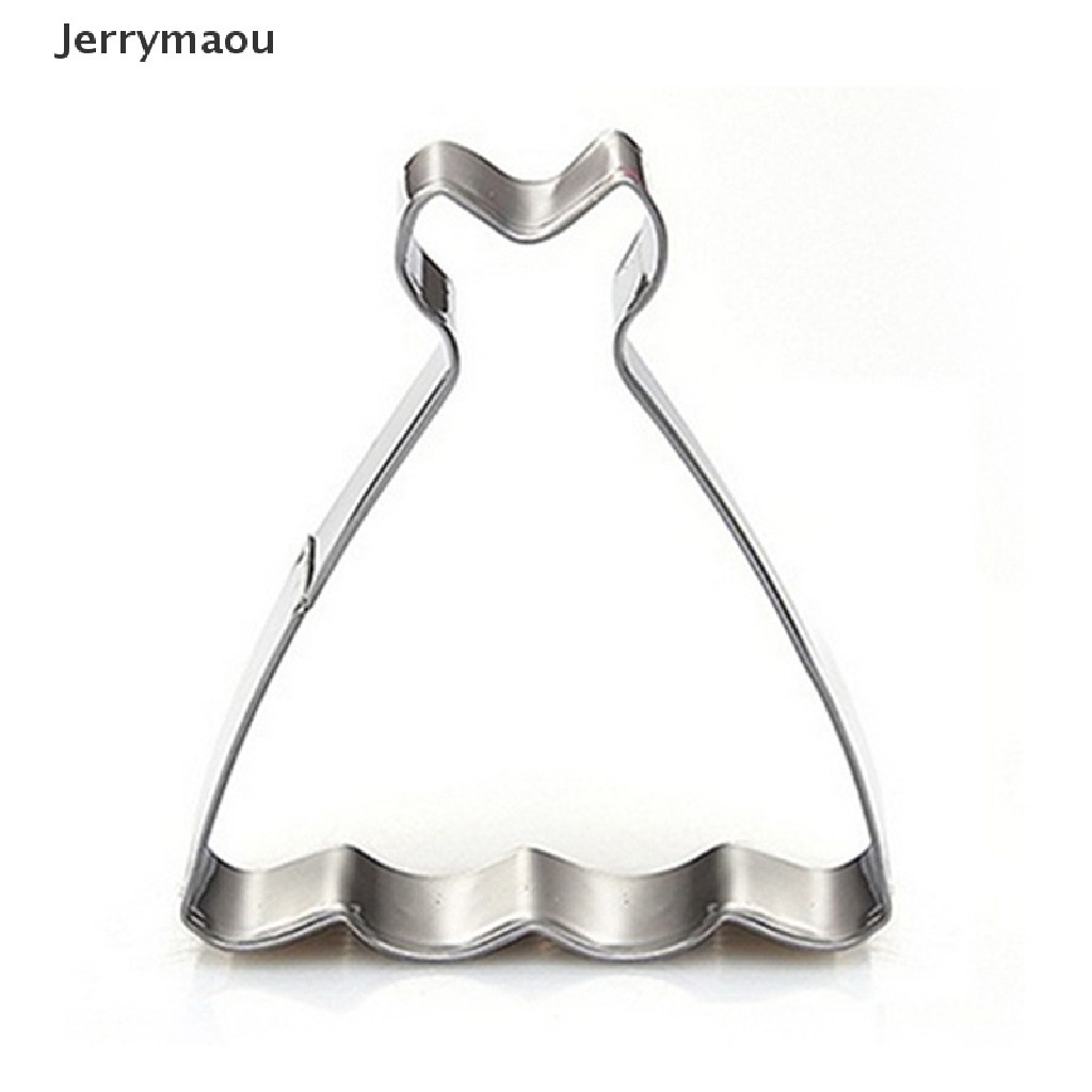 Khuôn cắt bánh quy hình váy cưới công chúa màu bạc