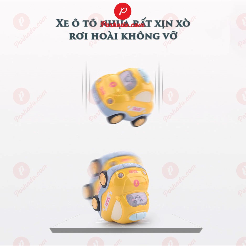 Bộ đồ chơi ô tô quán tính có đèn và nhạc mô tả xe cứu hỏa, cứu thương, cảnh sát, taxi đẹp và dễ thương KB216105