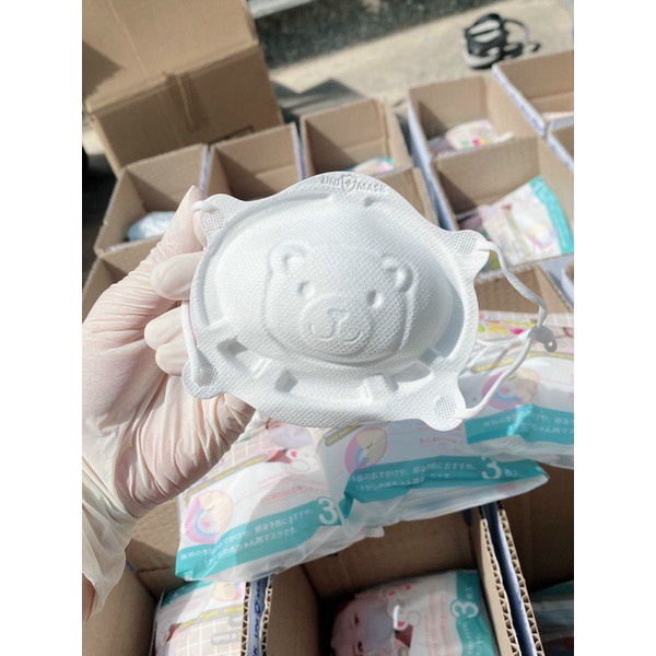 thùng 36 cái Khẩu trang gấu 3D cho bé sơ sinh 0-3 tuổi thương hiệu uni mask
