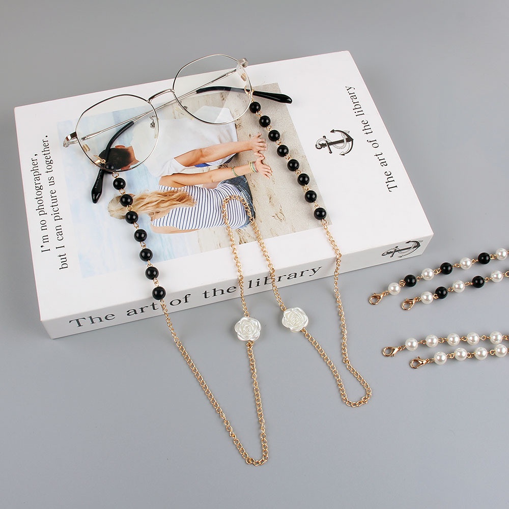 Dây Đeo Mắt Kính Đính Ngọc Trai Hình Bướm Sáng Tạo Thời Trang