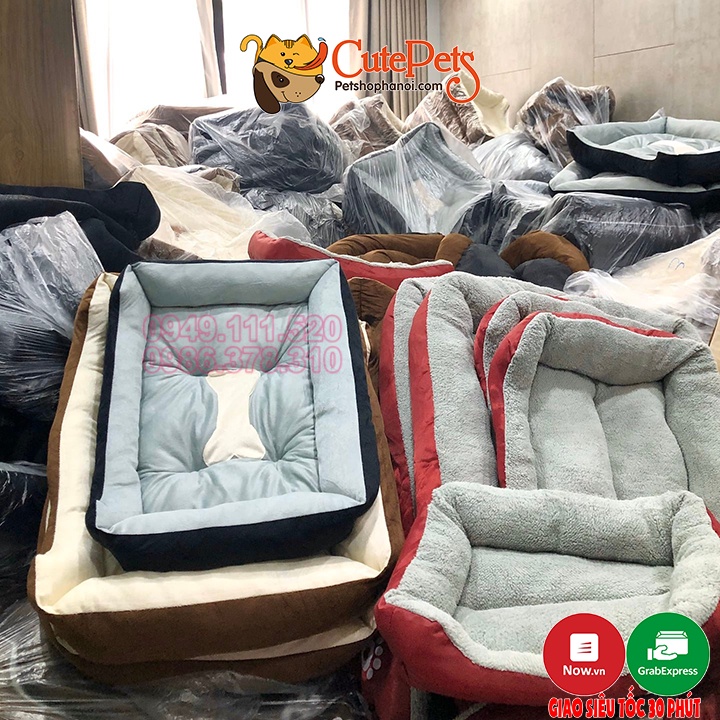 Đệm bông cho chó mèo dấu chân chó - Phụ kiện thú cưng Hà Nội