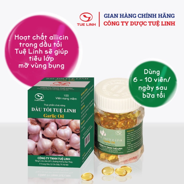 ✅Dầu tỏi Tuệ Linh -  - Kiểm soát mỡ máu, tăng sức đề kháng của cơ thể - Hộp 100 viên