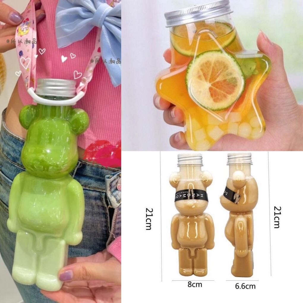 Bình nước hình gấu,ngôi sao nhựa 500ml siêu xinh cực phẩm hot hit-giadungsieure