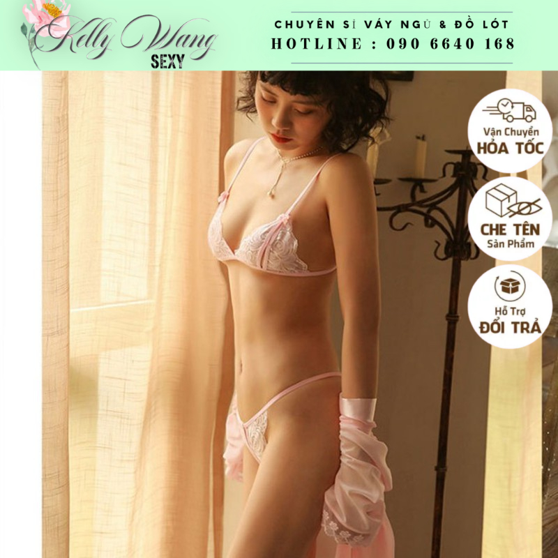 Bộ đồ lót sexy gợi cảm BK002 -bộ quần lọt khe ren bướm -KELLY WANG