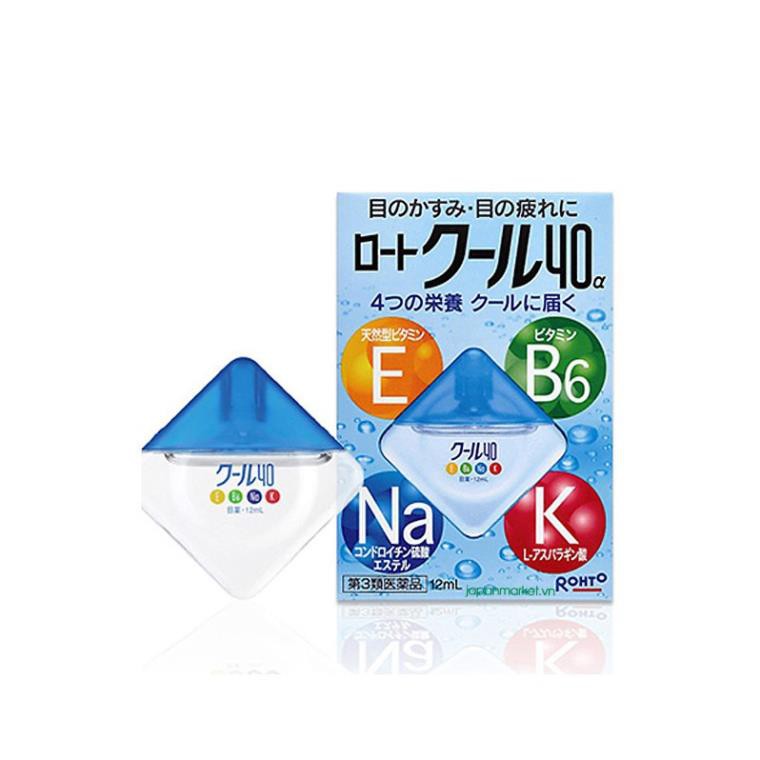 Thuốc Nhỏ Mắt Rohto, Nước Nhỏ Mắt Rohto Vita 40 Nhật Bản 12ml Màu Vàng Xanh - Bổ Sung Vitamin Cho Mắt Khỏe Mạnh