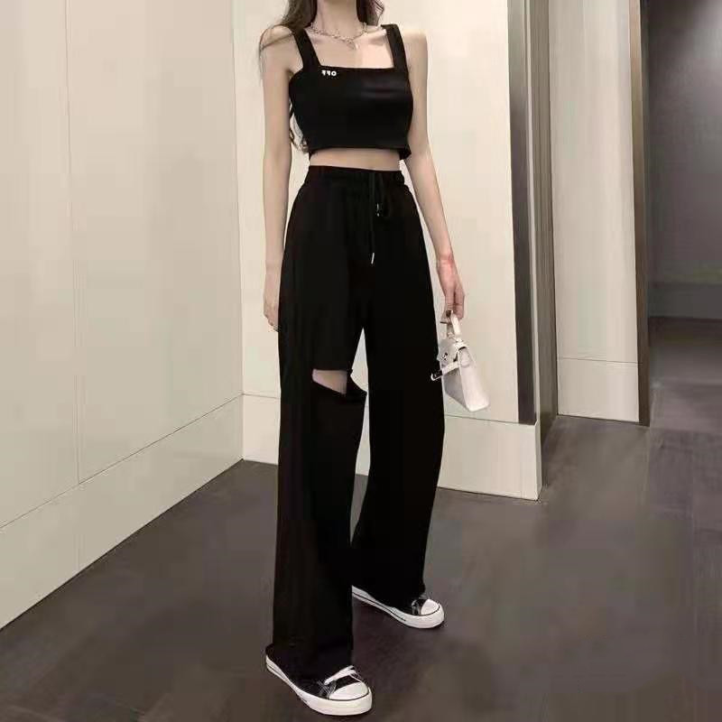 Áo hai dây SUXI thêu chữ xinh xắn tùy chọn màu sắc dành cho nữ