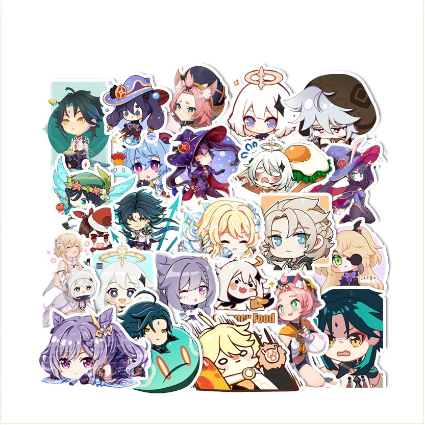 Sticker Genshin Impact Dễ Thương Chống Thấm Nước Cắt Sẵn | STK92 | Hình Dán Sticker Dán Mũ Bảo Hiểm Bình Nước Điện Thoại