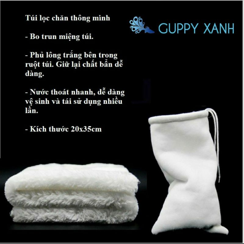 Túi lọc phân bể cá siêu bền 2 lớp- Vật liệu lọc hồ cá