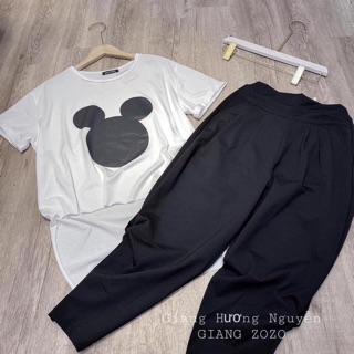 [Xả hàng] Set áo giấy mickey + quần bomber