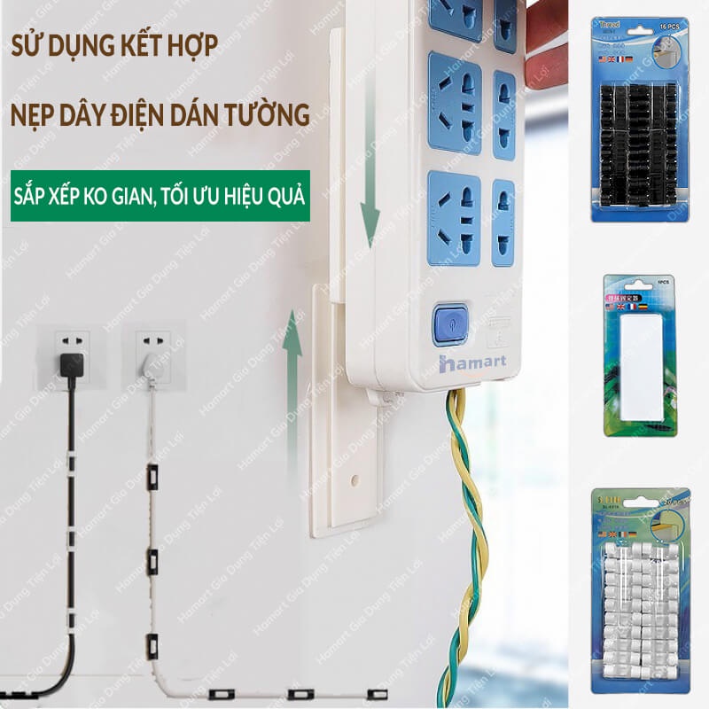 Miếng Dán Tường Treo Ổ Cắm Điện Thông Minh Móc Treo Wifi Treo Đồ Đa Năng Tiện Lợi BẢN LỚN
