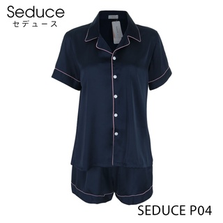 Bộ Đồ Ngủ Pijama Nữ Trơn Quần Đùi Lụa Satin Seduce P04