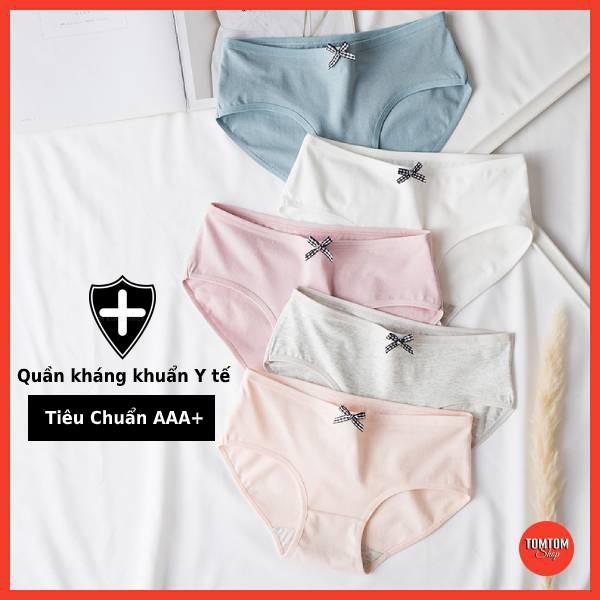 Quần Chip Nữ Cotton Đính nơ Màu Trơn Mềm Mịn Nâng mông kháng khuẩn tôn dáng QL08 | BigBuy360 - bigbuy360.vn