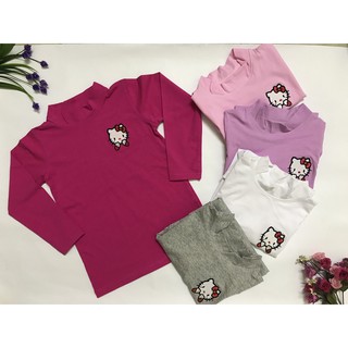 Combo 3 áo bé gái dài tay cotton 4 chiều thêu mèo kitty