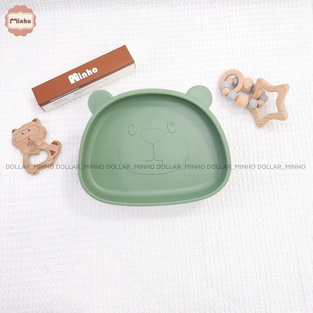 Khay ăn dặm silicone mini mẫu mới, có đế hít chống đổ