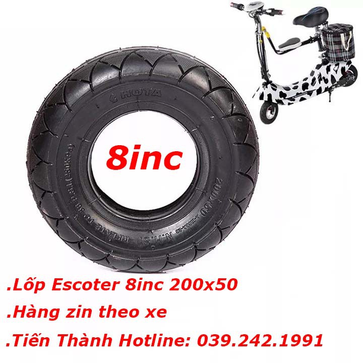 Vỏ Và Ruột | Săm Lốp Xe Điện Escoter Bánh 8inch Thông Số Bánh Xe 200x50