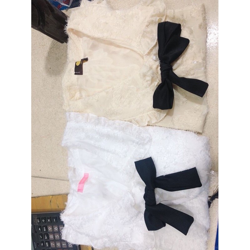 Áo sơ mi tơ bèo nơ ngực | BigBuy360 - bigbuy360.vn