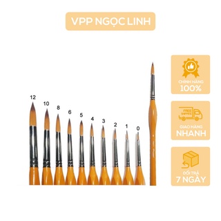 Cọ vẽ hand thân vàng đầu tròn zbs2 - cọ tỉa hand - hàng cao cấp chính hãng 100% đủ size