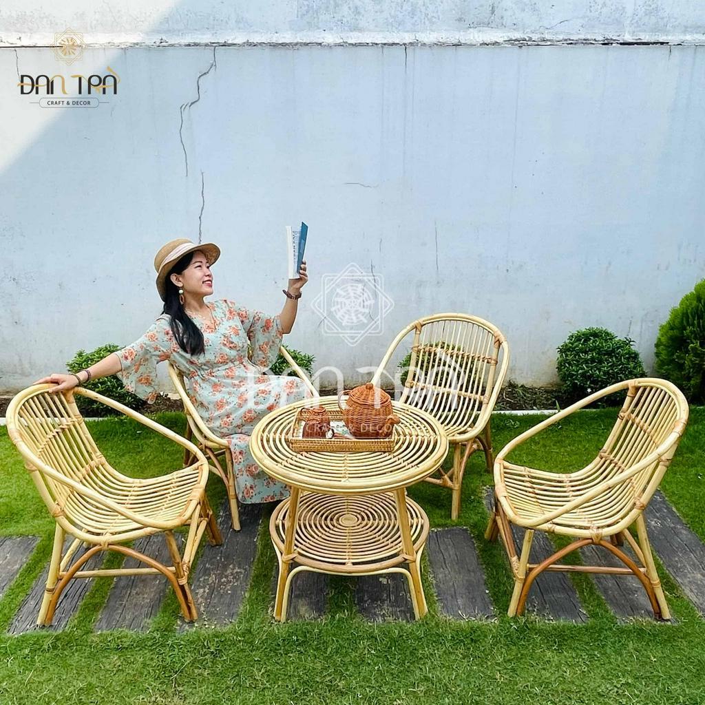 Ghế mây sò cafe cao cấp loại 1, size to 50cmx55cmx73cm, ghế mây thư giãn quán cà phê, ban công, sân vườn mây tre Đan Trà