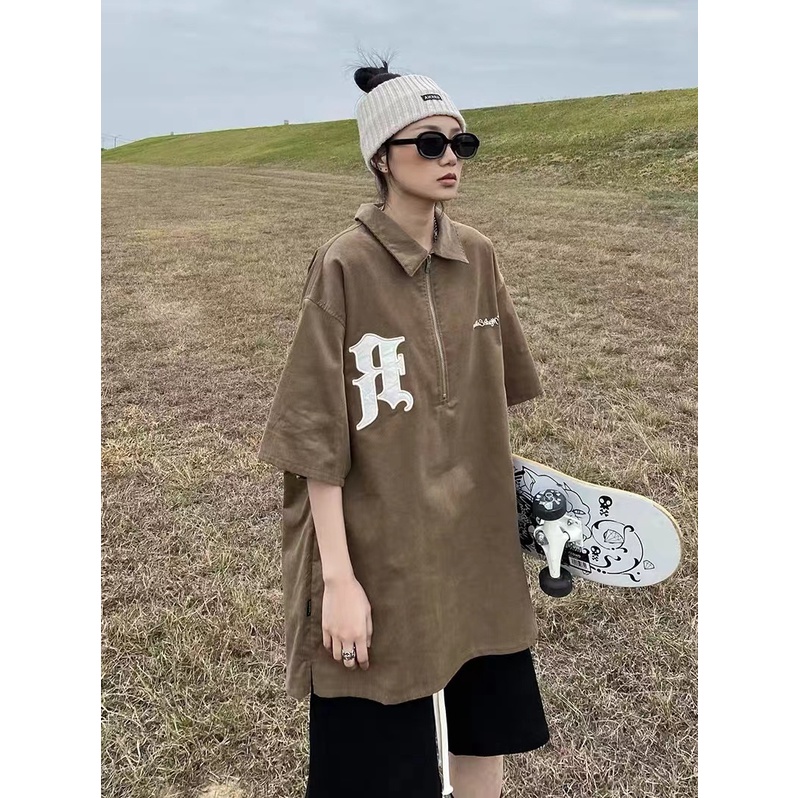 Áo Polo Nam Tay Ngắn Thời Trang Hàn Quốc Sành Điệu Cho Nữ Fashion Bigsize Simple áo Phông nam Dây Kéo áo thun Unisex From Rộng