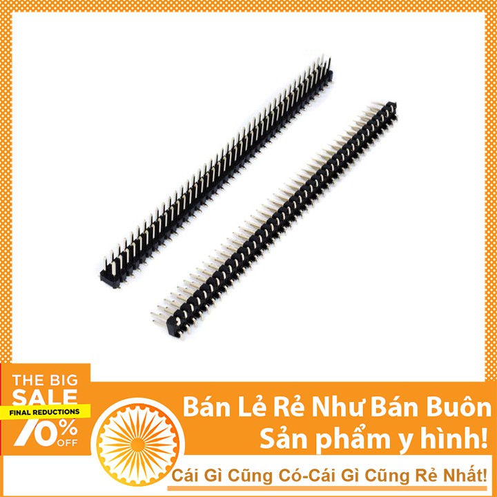 Jump Đực Đôi 2.54mm 2x40 Loại Cong Chân Dán SMD