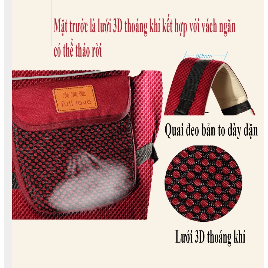 Địu em bé đa năng, địu trẻ em đa năng cao cấp 12 tư thế dây đai dày dặn mềm mại giúp cha mẹ đỡ đau mỏi vai, gáy khi địu