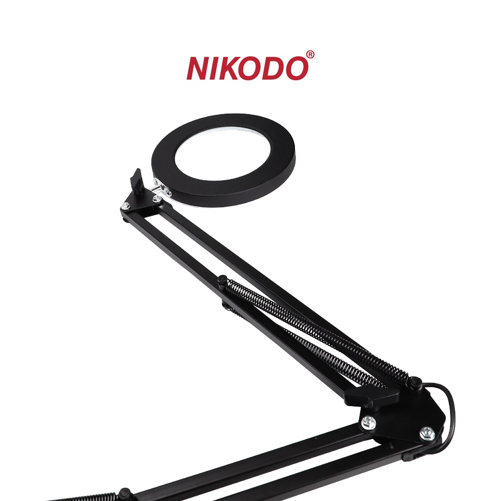 Kính lúp kẹp bàn soi nhặt lông Yến, sữa chữa điện tử, đọc sách báo, có đèn, zoom 10x - Phụ kiện yến sào giá sỉ Nikodo