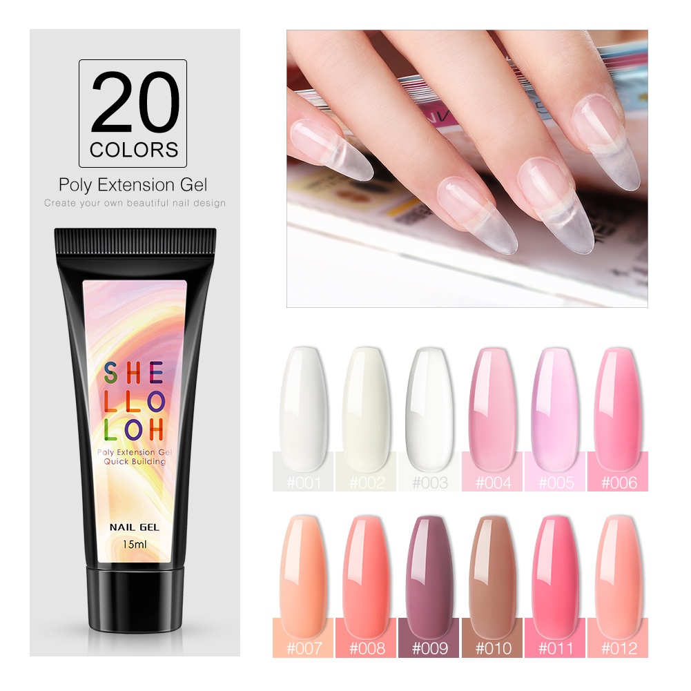 [Hàng mới về] Gel nối móng/đắp móng/sơn móng nghệ thuật 15ml màu sắc thời trang