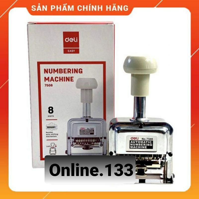 Dấu nhảy 8 số Deli N0:7508 Máy Đóng số nhảy