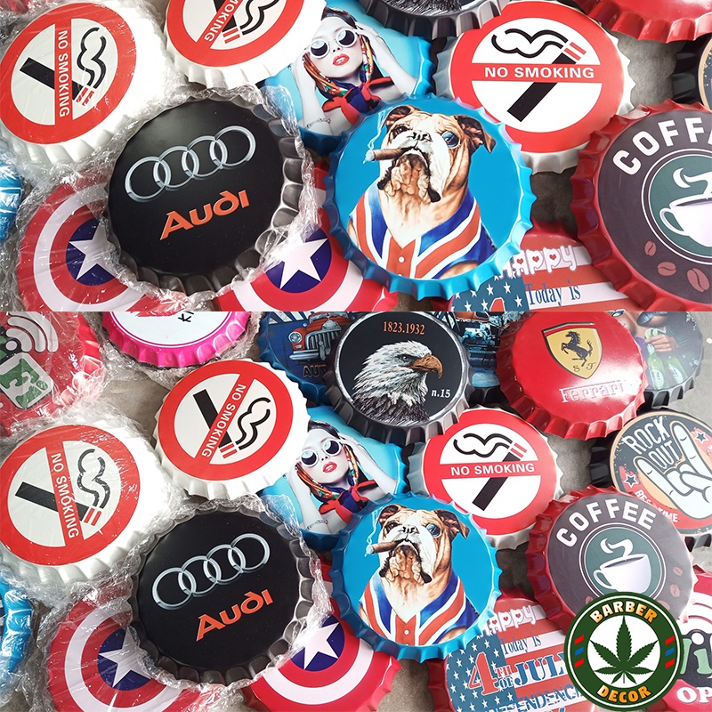 Nắp Bia Trang Trí Barber Shop - Quán Cafe Siêu Đẹp Phong Cách Vintage