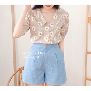 vải caro hoa cúc to