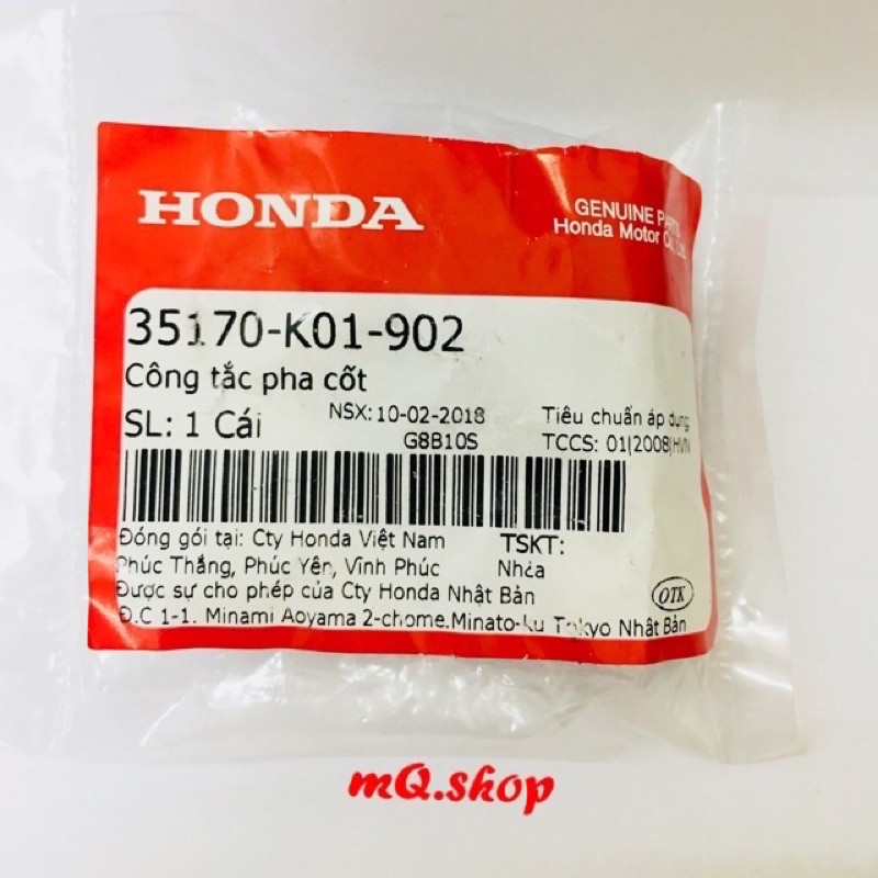 Công tắc pha/cos có passing SH Zin Honda có kèm rắc cắm