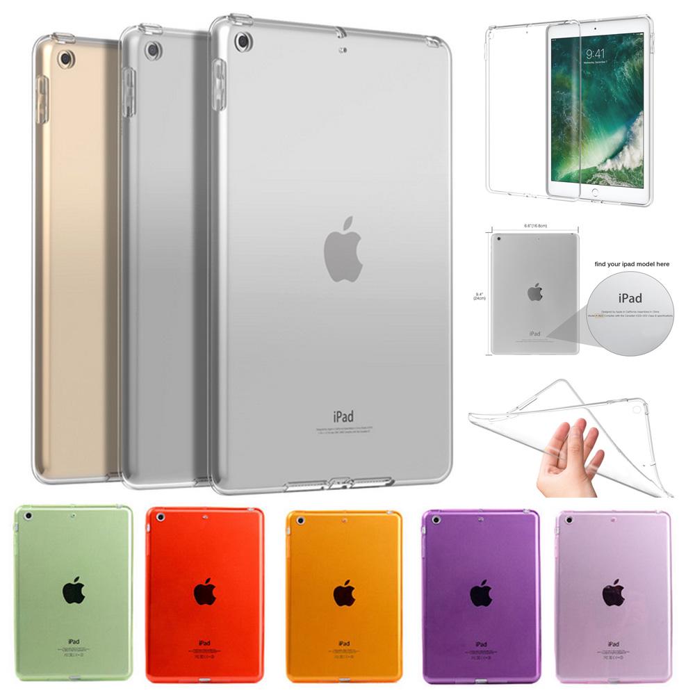 Transparent Cover Case For Apple iPad Air Air 2 Slim Silicon Soft TPU Tablet Computer Case Absorption For iPad 5 6