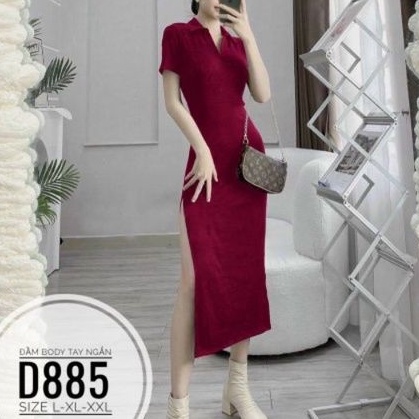 Đầm body big size hở lưng tay ngắn từ 60kg-90kg